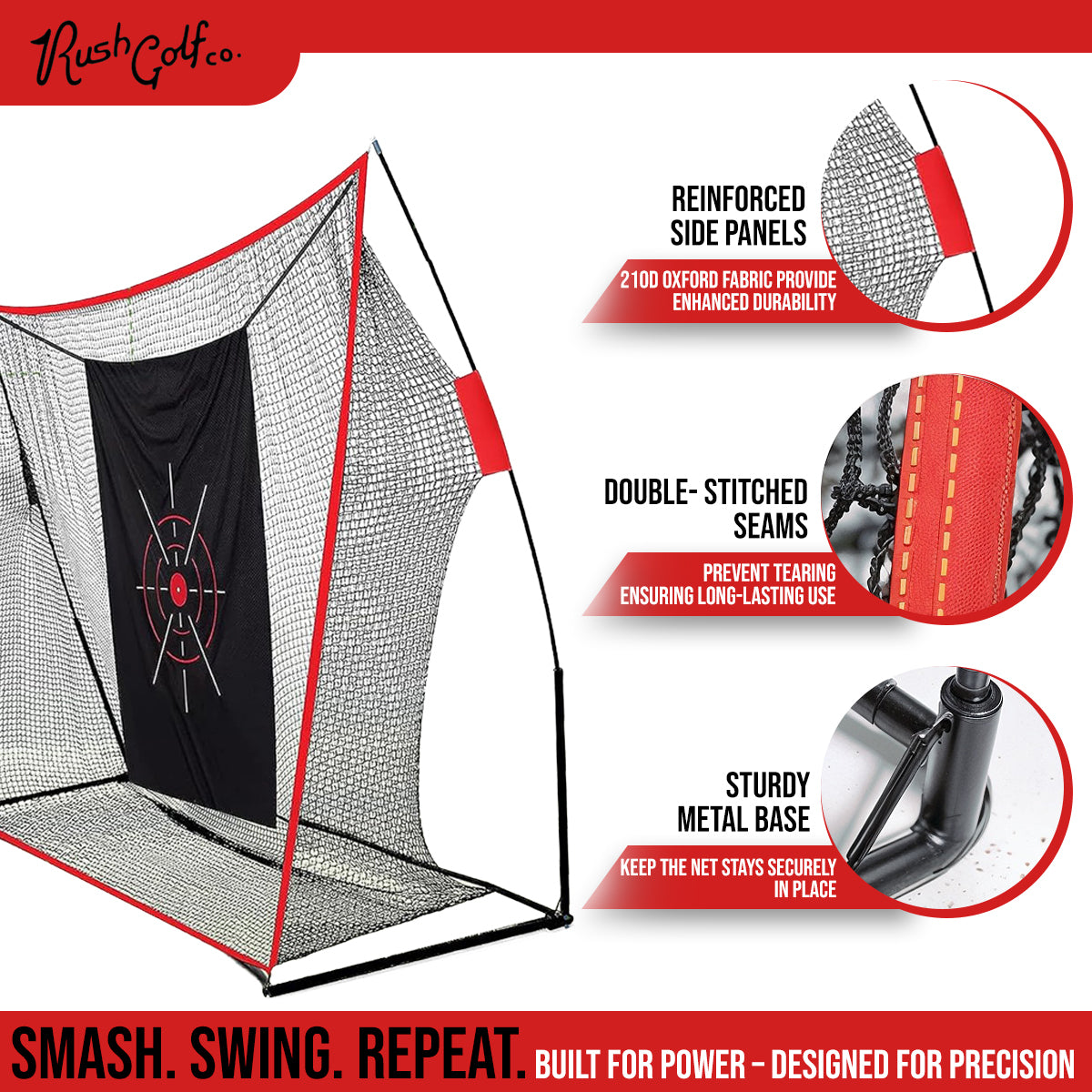 Rush Golf Co. – Golf Hitting & Practice Net (10x7ft)