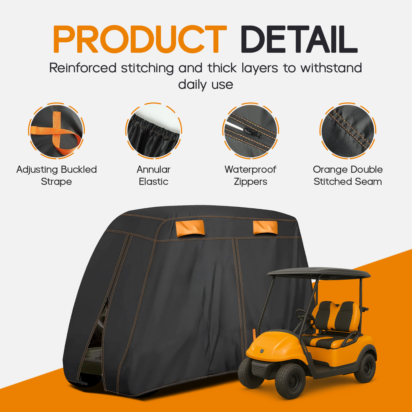 Rush Golf Co. – Waterproof Golf Cart Cover (4 Passenger)