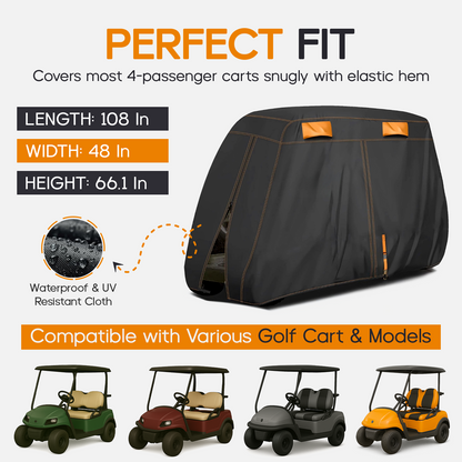Rush Golf Co. – Waterproof Golf Cart Cover (4 Passenger)