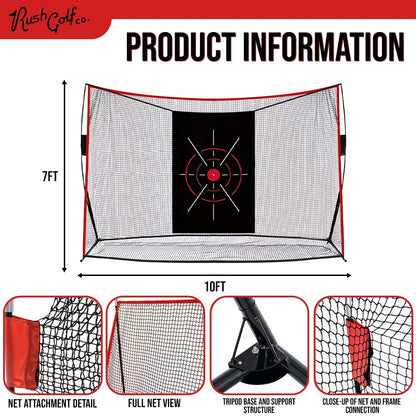 Rush Golf Co. – Golf Hitting & Practice Net (10x7ft)